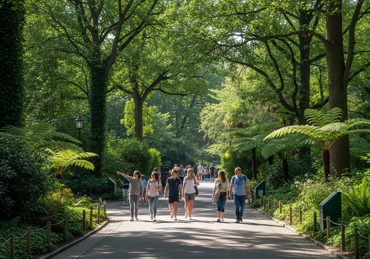 A family enjoying a sunny afternoon at the Tulsa Zoo